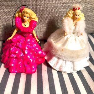 Pair of Vintage Barbie Ornaments